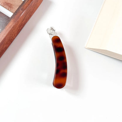 Tortoise acrylic lock banana clutcher for women
