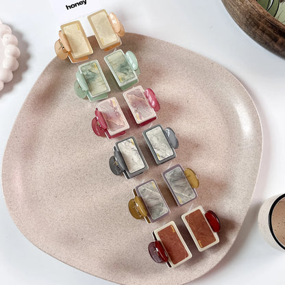 Marble tile claw clip aesthetic hair claw in 6 color combinations