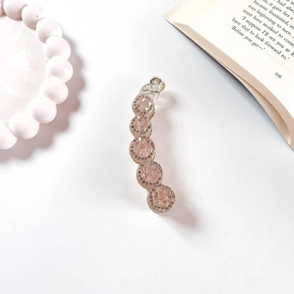 Medallion crystal lock banana clip blush pink rhinestone hair clip