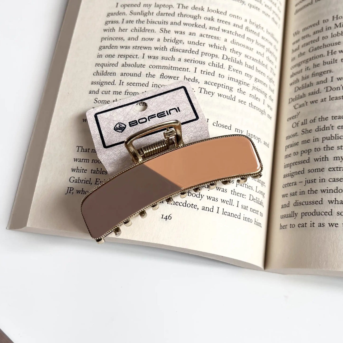 Duo Tone Luxe Claw Clip – Minimal Metal Hair Claw Brown & Amber
