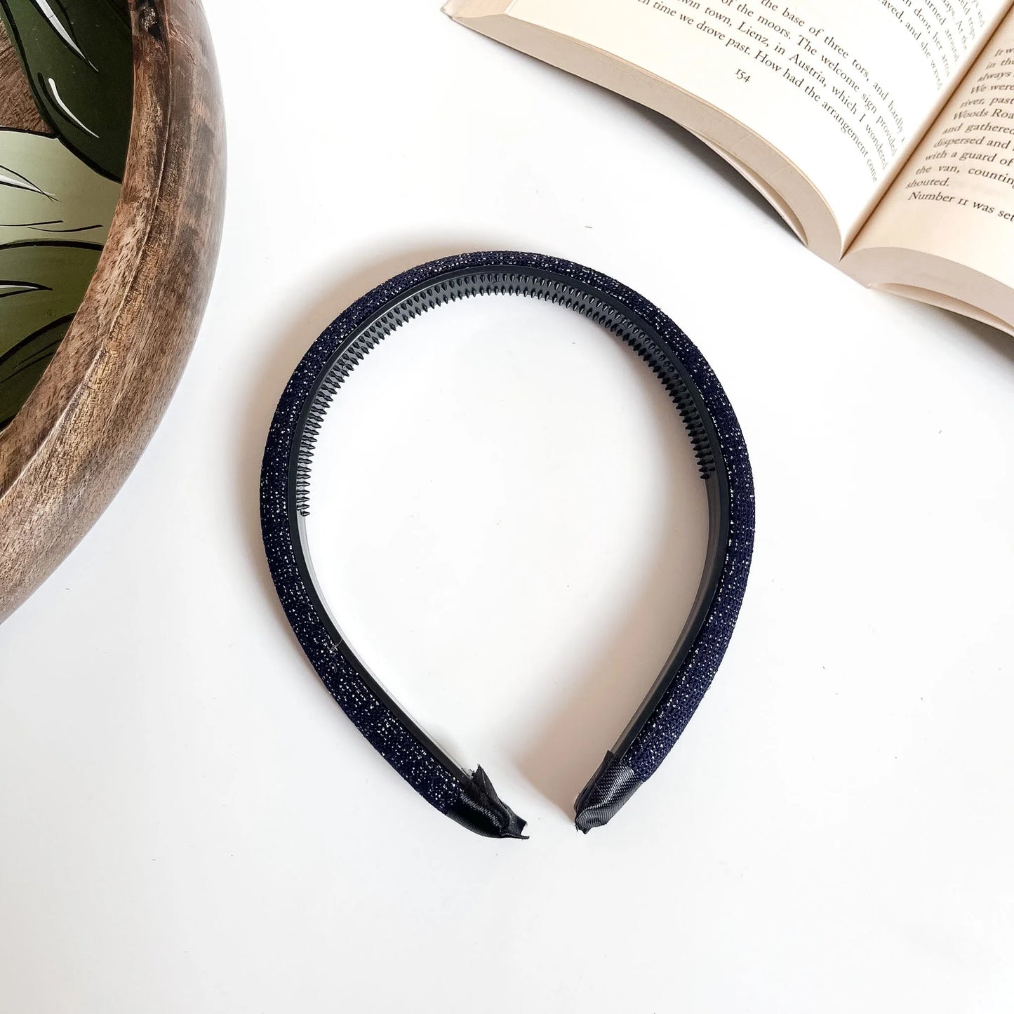 Shimmer Luxe Headband – Soft Wide Hair Band Blue