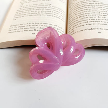 Ocean Loop Claw Clip – Large Minimal Hair Claw Pink