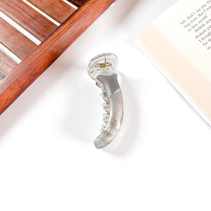 Grey banana clip hair clutcher transparent body