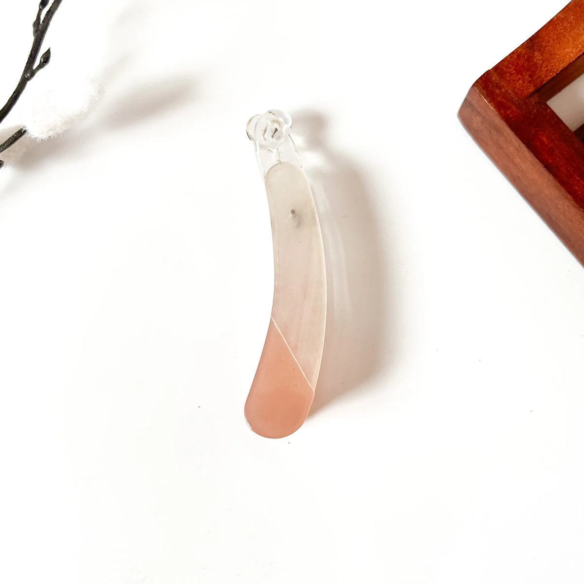Blush pink banana clip hair clutcher pearl finish