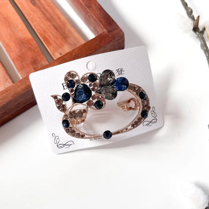 Navy Blue ornate crystal barrette ornate hair clip for women