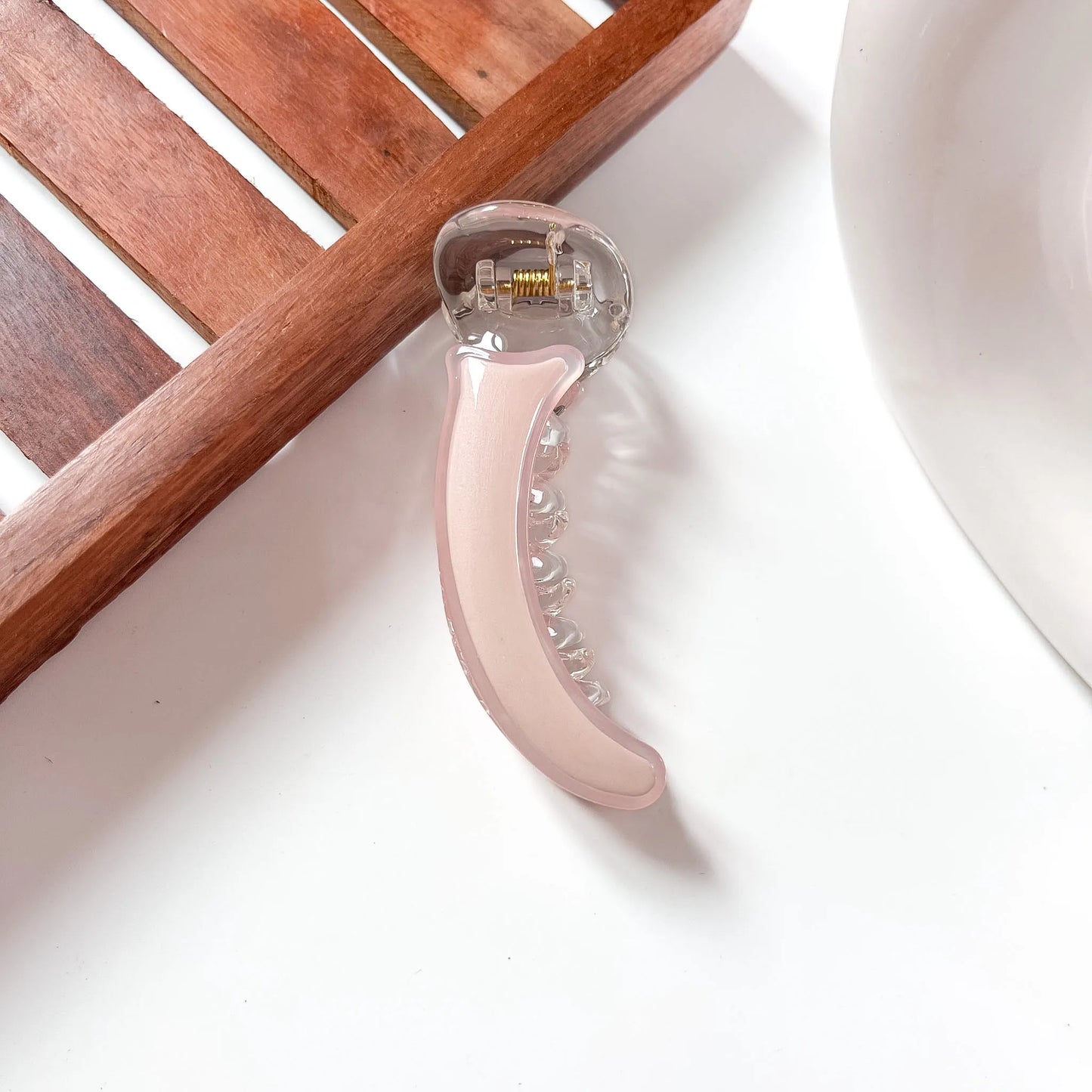 Blush pink pastel banana clip large banana hair clip for thin and thick hair