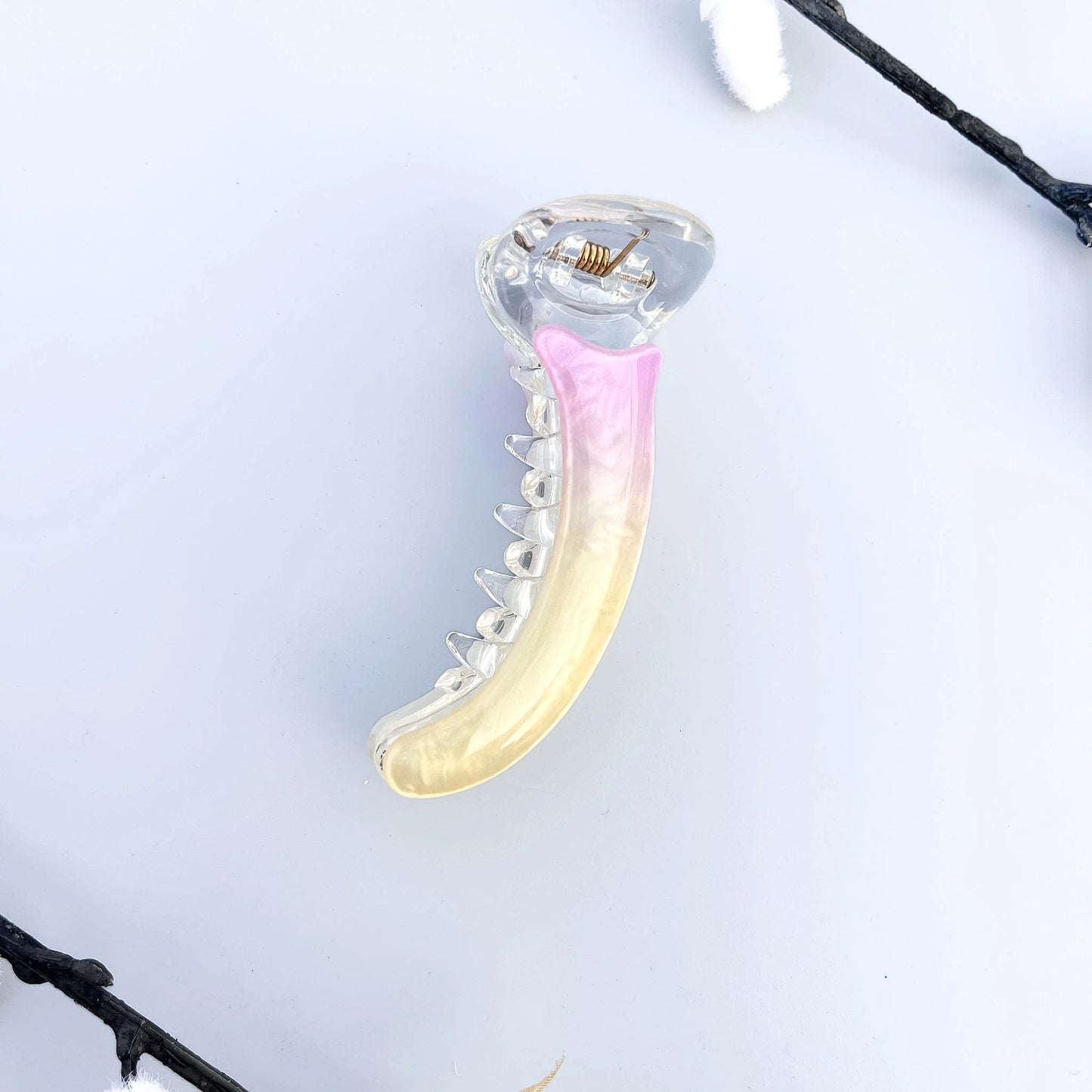 Pastel Dream Banana Clip (8cm) Pink Yellow