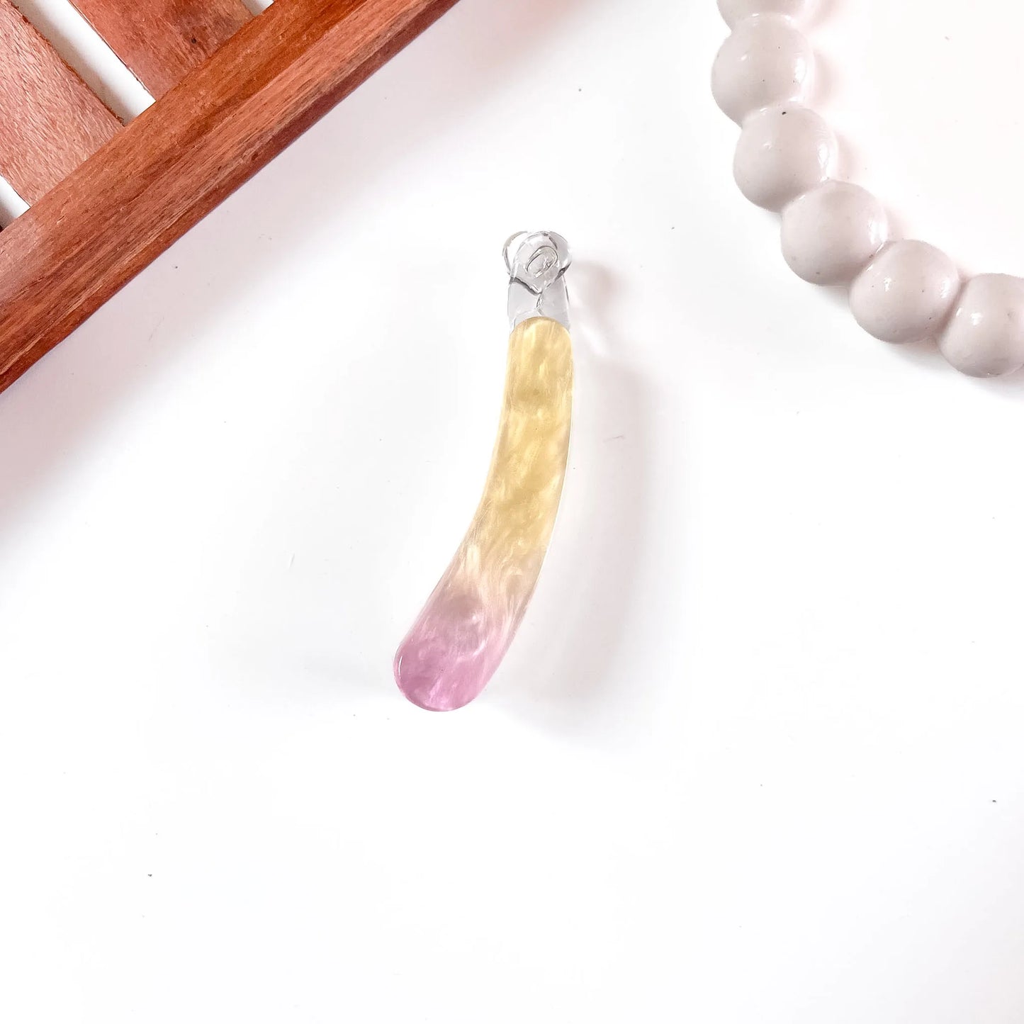 Pastel Dream Lock Banana Clip Yellow Pink