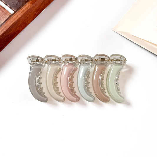 Pastel Pop Banana Clip in six colours, 5cm mini banana clip