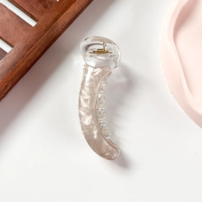 Champagne brown pearl marble banana clutcher large banana clip for curly hair