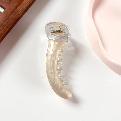 Champagne Gold pearl marble banana clutcher large banana clip for curly hair