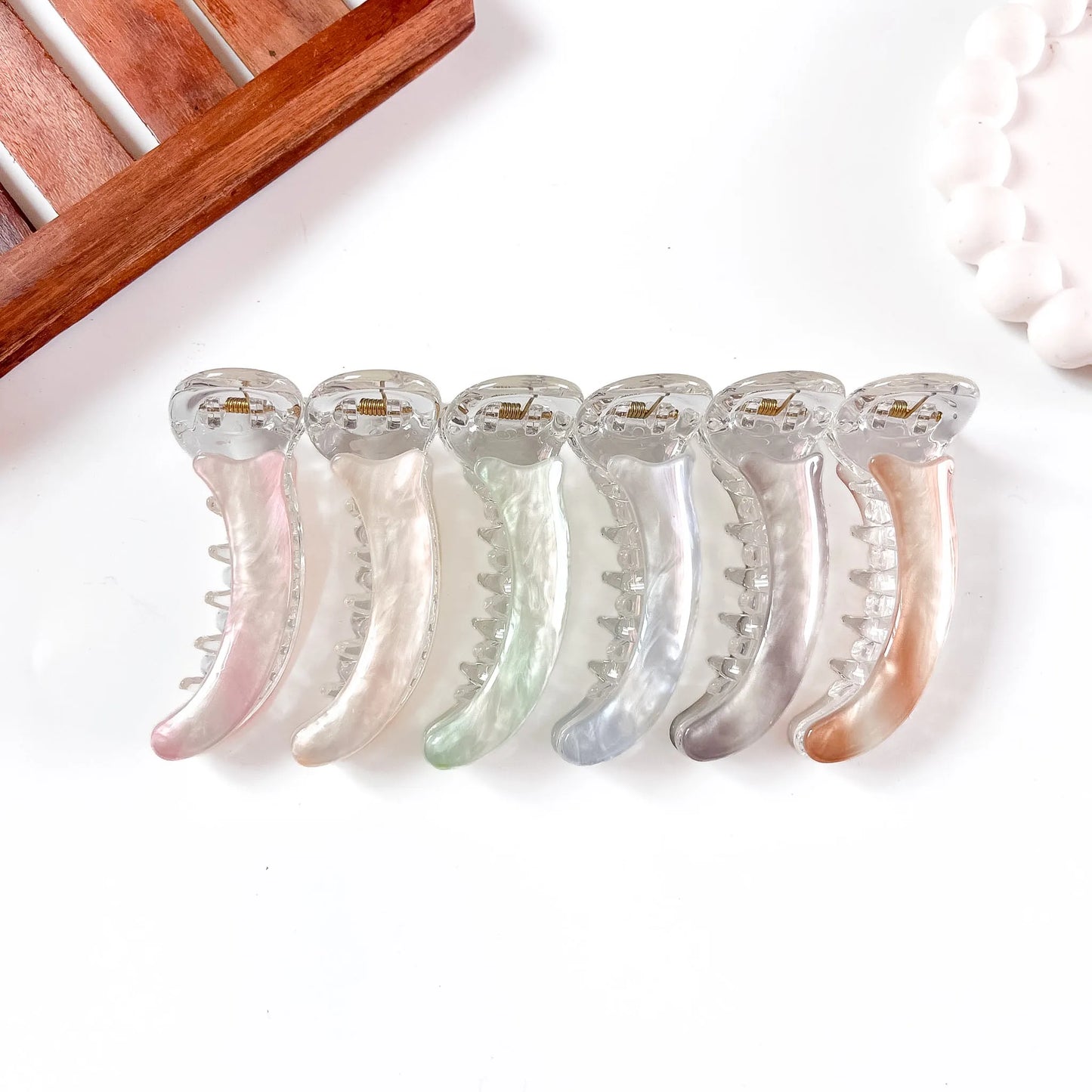 Pearl Mist Banana Clip in six colours, 8cm banana clip