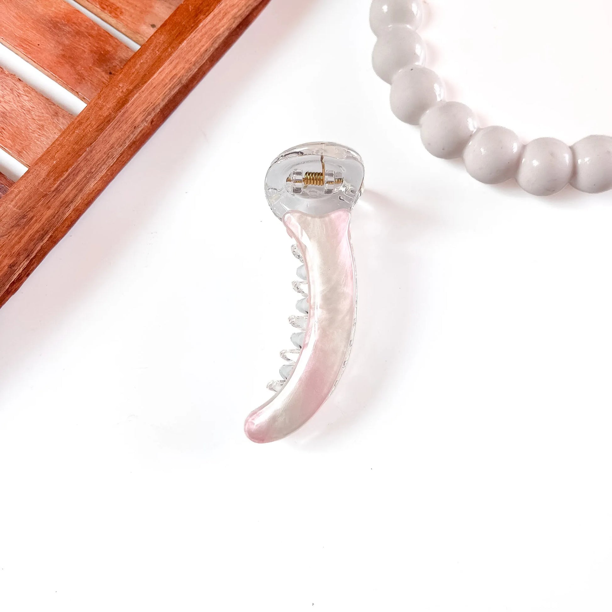 Pink Pearl Mist Banana Clip, 8cm banana clip