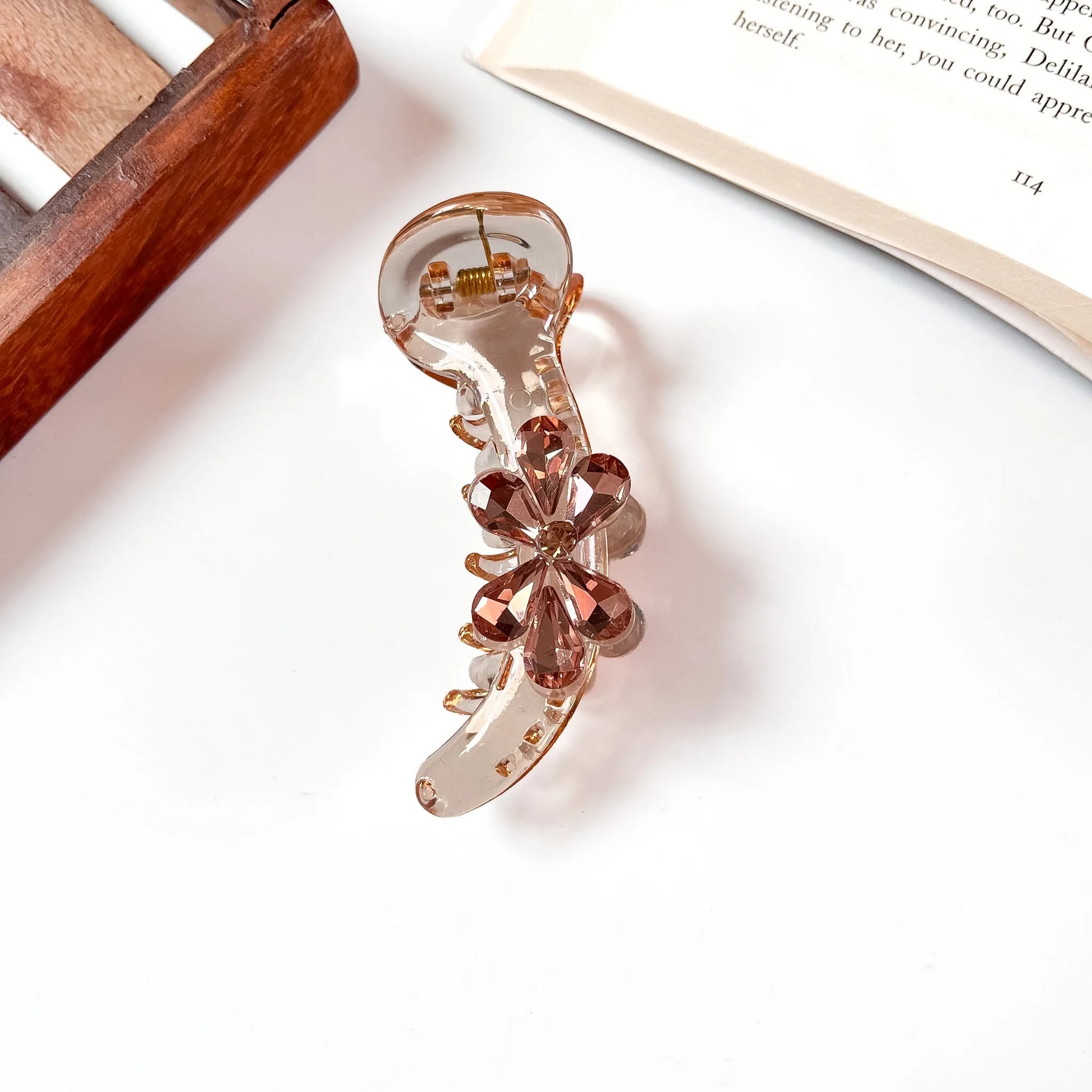Rose gold petal bloom banana clip, cute banana clip