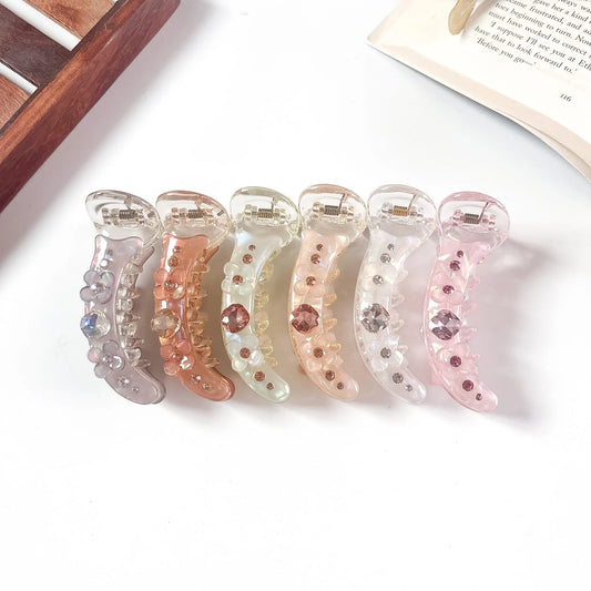 Petal sparkle banana clip in 6 colours for women
