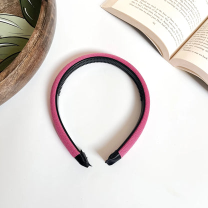 Shimmer Luxe Headband – Soft Wide Hair Band Pink