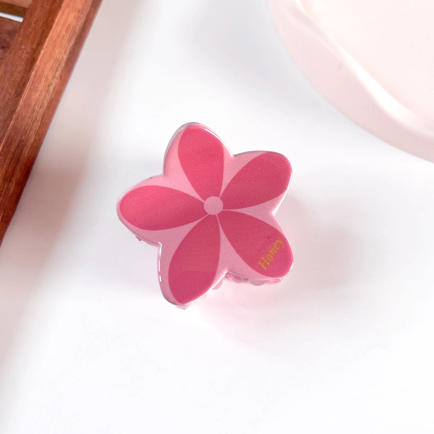 Bubblegum pink plumeria flower claw clip large flower hair clip for women
