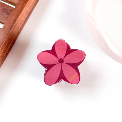 Hot pink plumeria flower claw clip large floral claw clip for women
