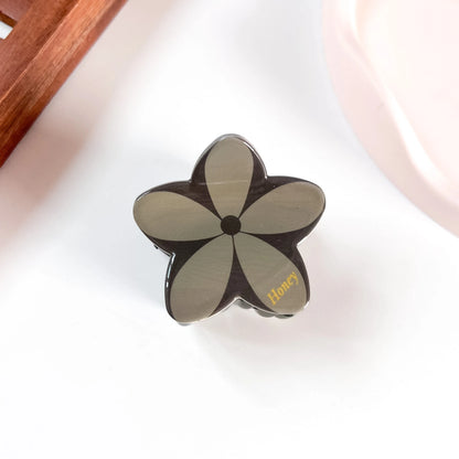 Mocha plumeria flower claw clip large floral claw clip for everyday wear