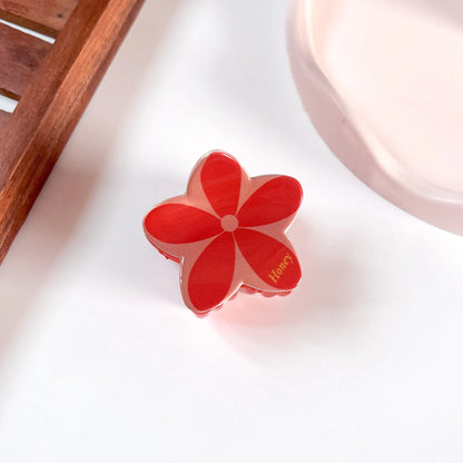 Red plumeria flower claw clip large flower hair clip for women