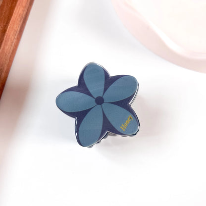 Steel blue plumeria flower claw clip large flower claw clip floral hair accessory