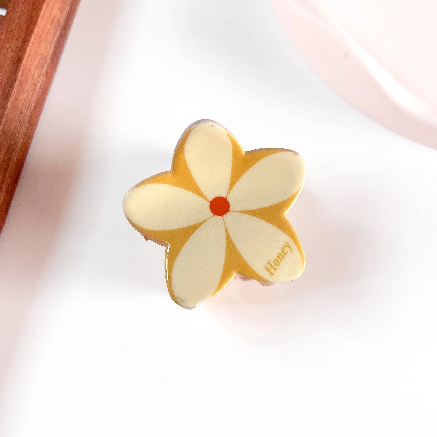 Yellow cream plumeria flower claw clip large floral claw clip for hair