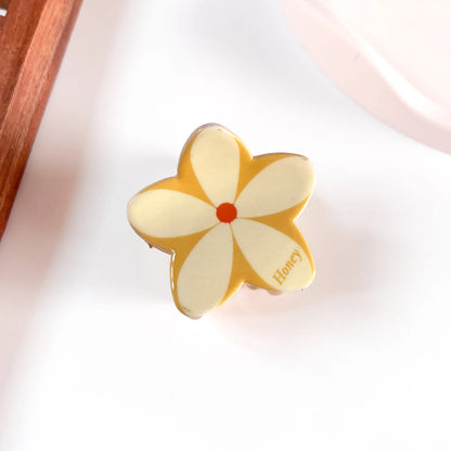 Yellow cream plumeria flower claw clip large floral claw clip for hair