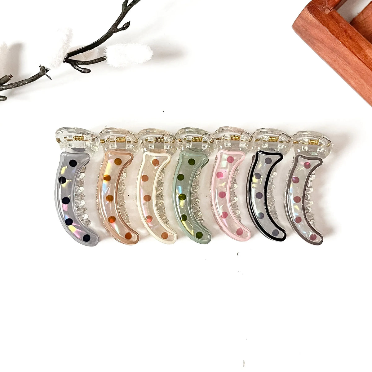 Polka chic banana clip 5cm all colours two-tone hair clutcher