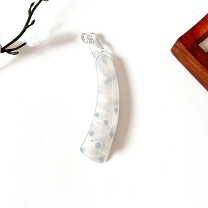 Blue polka dot lock banana clip small banana hair clip for thick and long hair