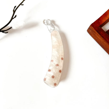 Peach polka dot lock banana clip small banana hair clip for thick and long hair