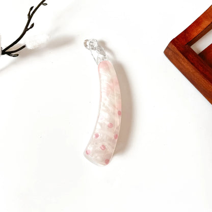 Pink Rose polka dot lock banana clip small banana hair clip for thick and long hair