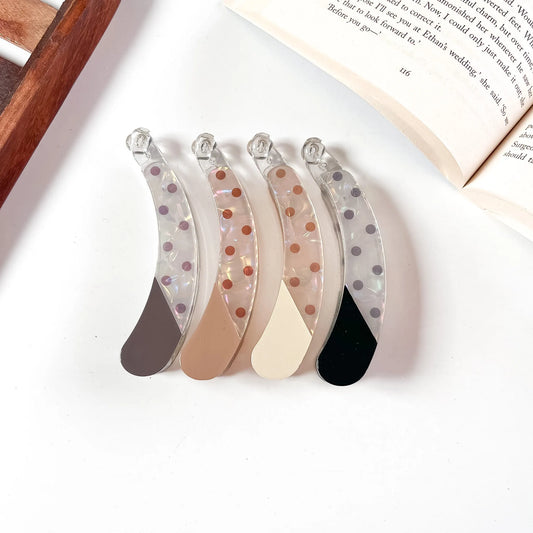 Polka dot lock banana clip all colours clear iridescent hair clutcher