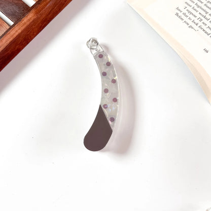 Polka dot lock banana clip grey dark tip clear banana hair clip