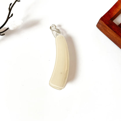 Cream smooth gloss lock banana clip with polished shine, 8cm medium banana clip all hair types