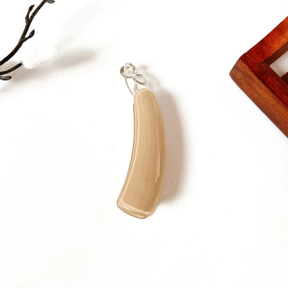 Caramel smooth gloss lock banana clip with crystalline finial, 8cm medium gloss clip