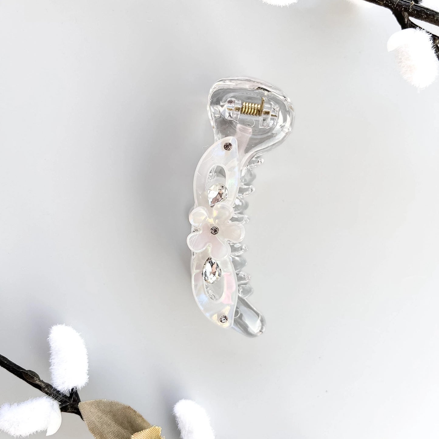 Soft Glow Banana Clip (8cm) White
