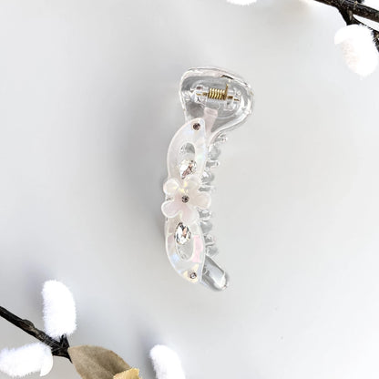 Soft Glow Banana Clip (8cm) White