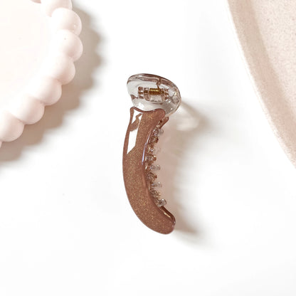 Sparkle banana clip blush pink glitter
