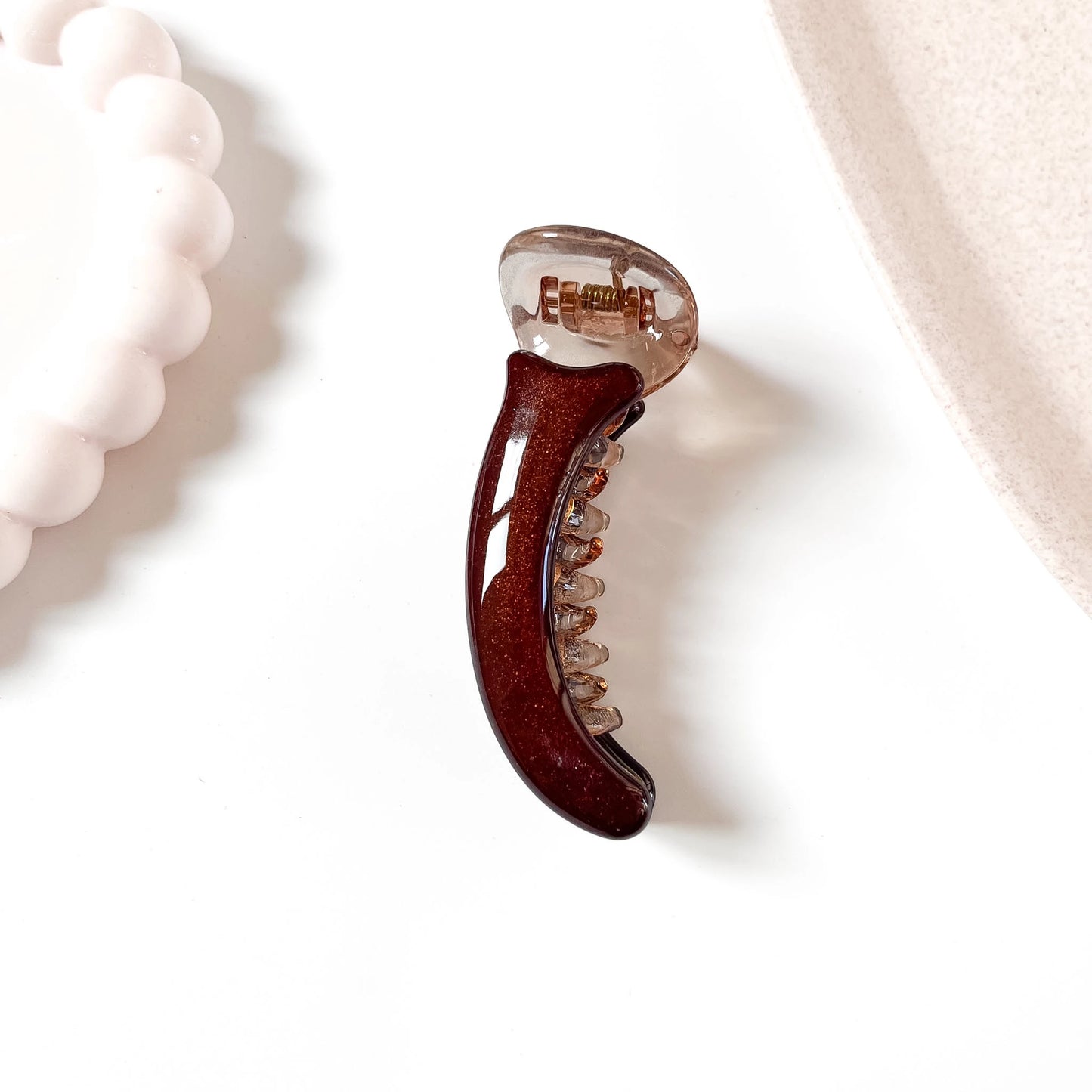 Sparkle banana clip burgundy wine glitter