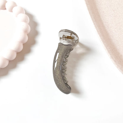 Sparkle banana clip silver grey glitter