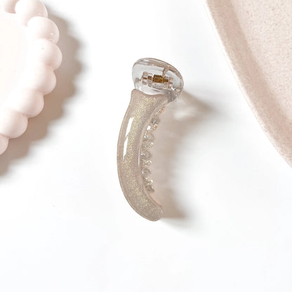 Sparkle banana clip silver white ivory glitter