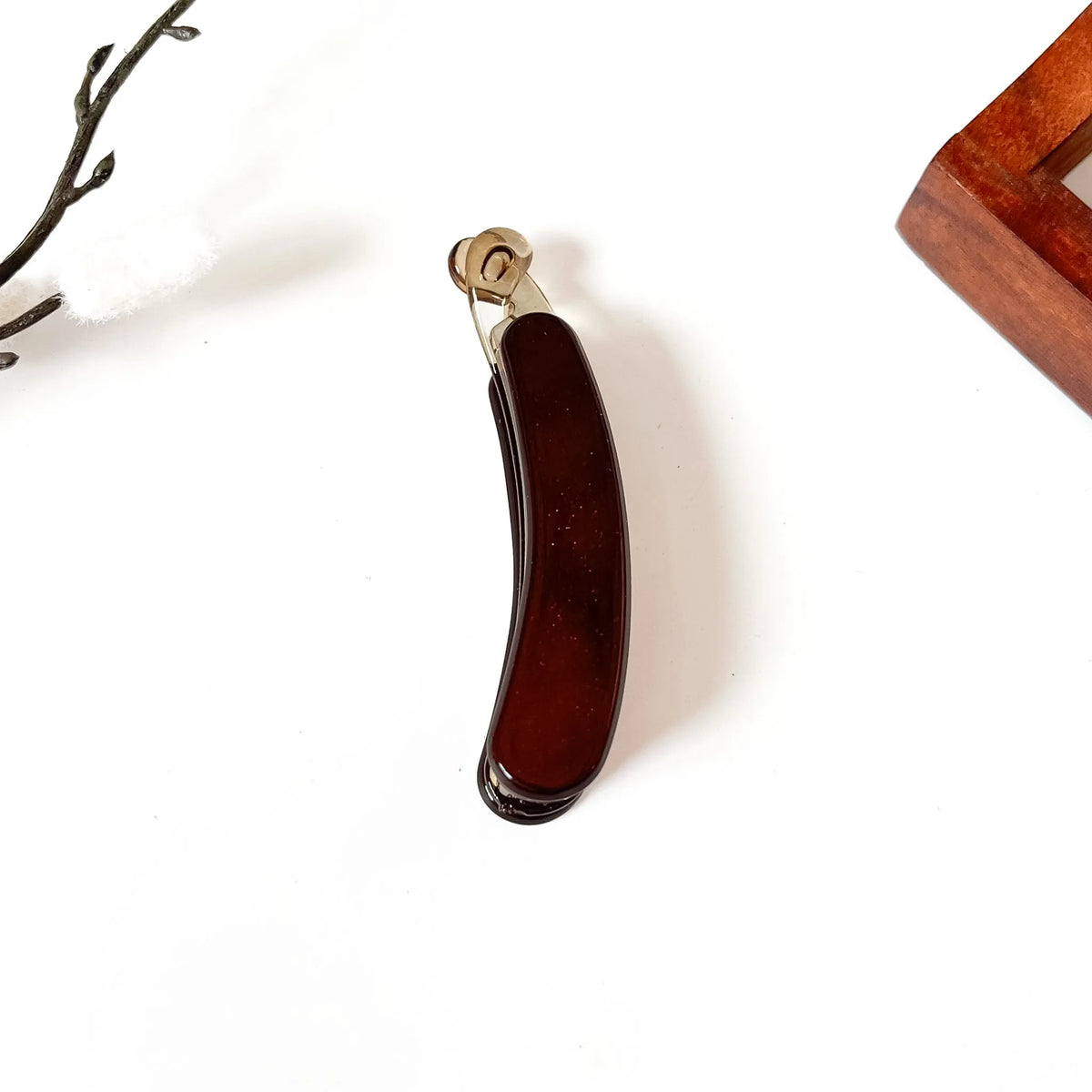 Sparkle lock banana clip burgundy wine glitter