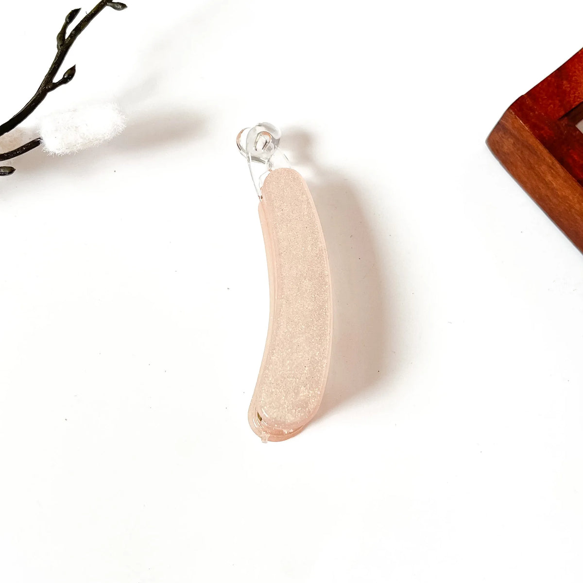 Sparkle lock banana clip pink rose gold glitter