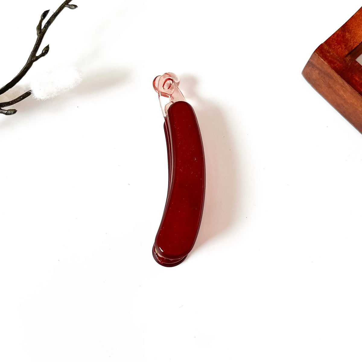 Sparkle lock banana clip red glitter maroon