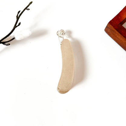Sparkle banana clip silver white ivory glitter