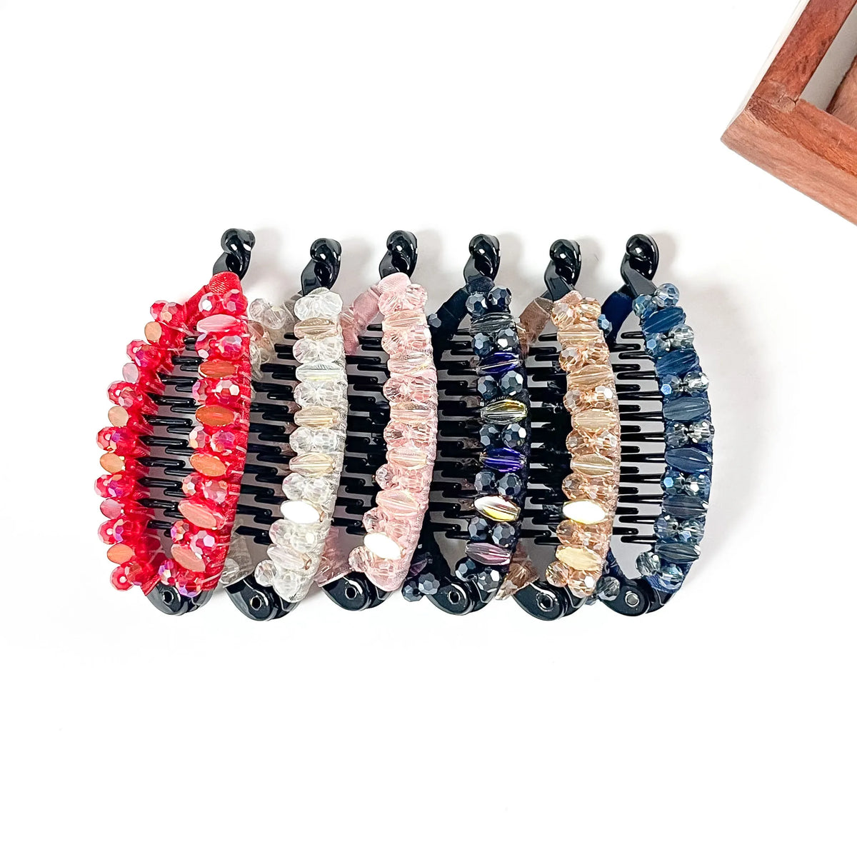 Starlit fish banana clips in 6 colours, beaded banana clutchers