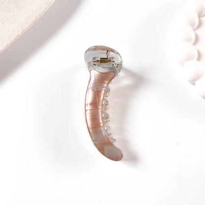 Rose striped iridescent banana clip