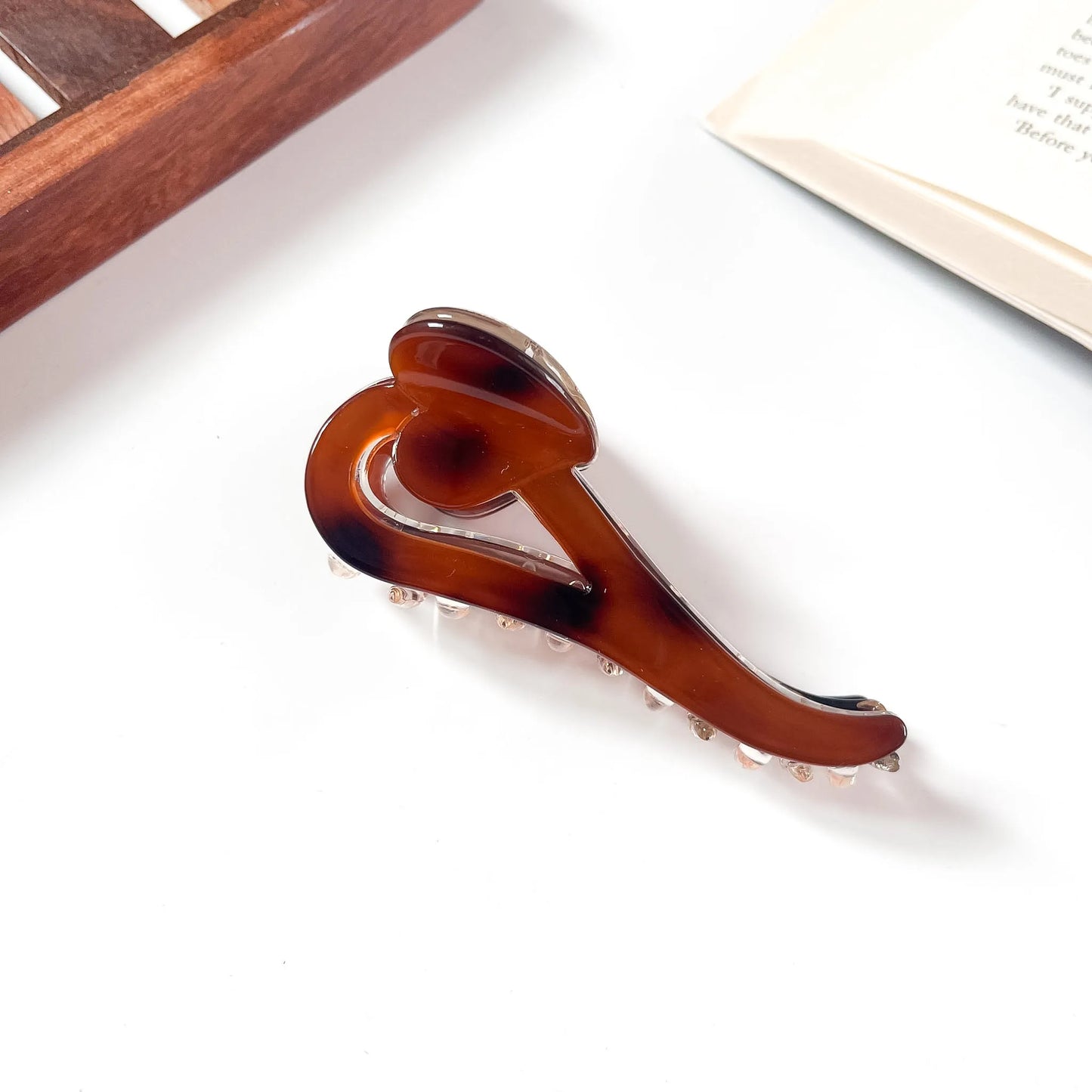 Tortoiseshell swirl claw clip for women