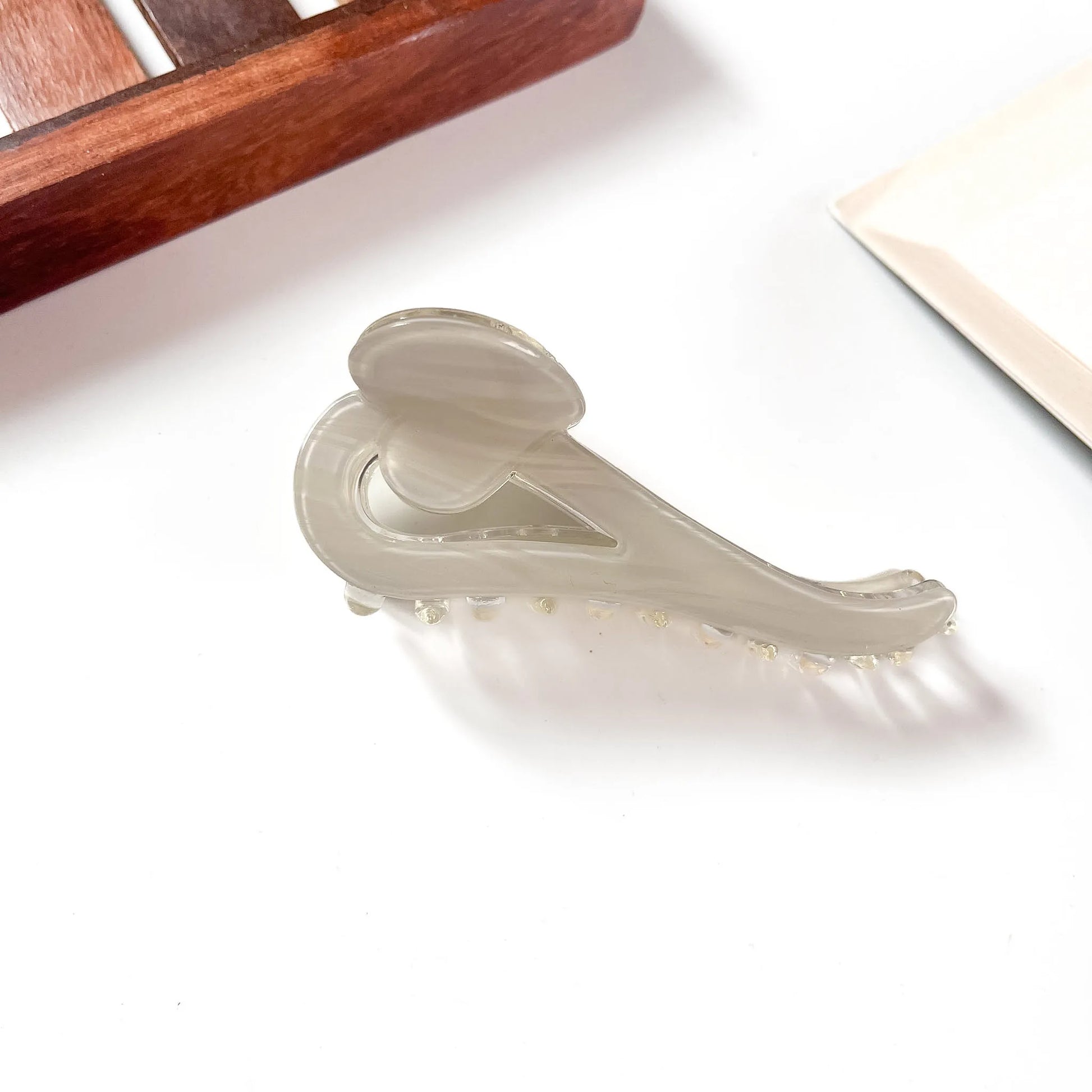 Grey marble swirl claw clip for thick hair
