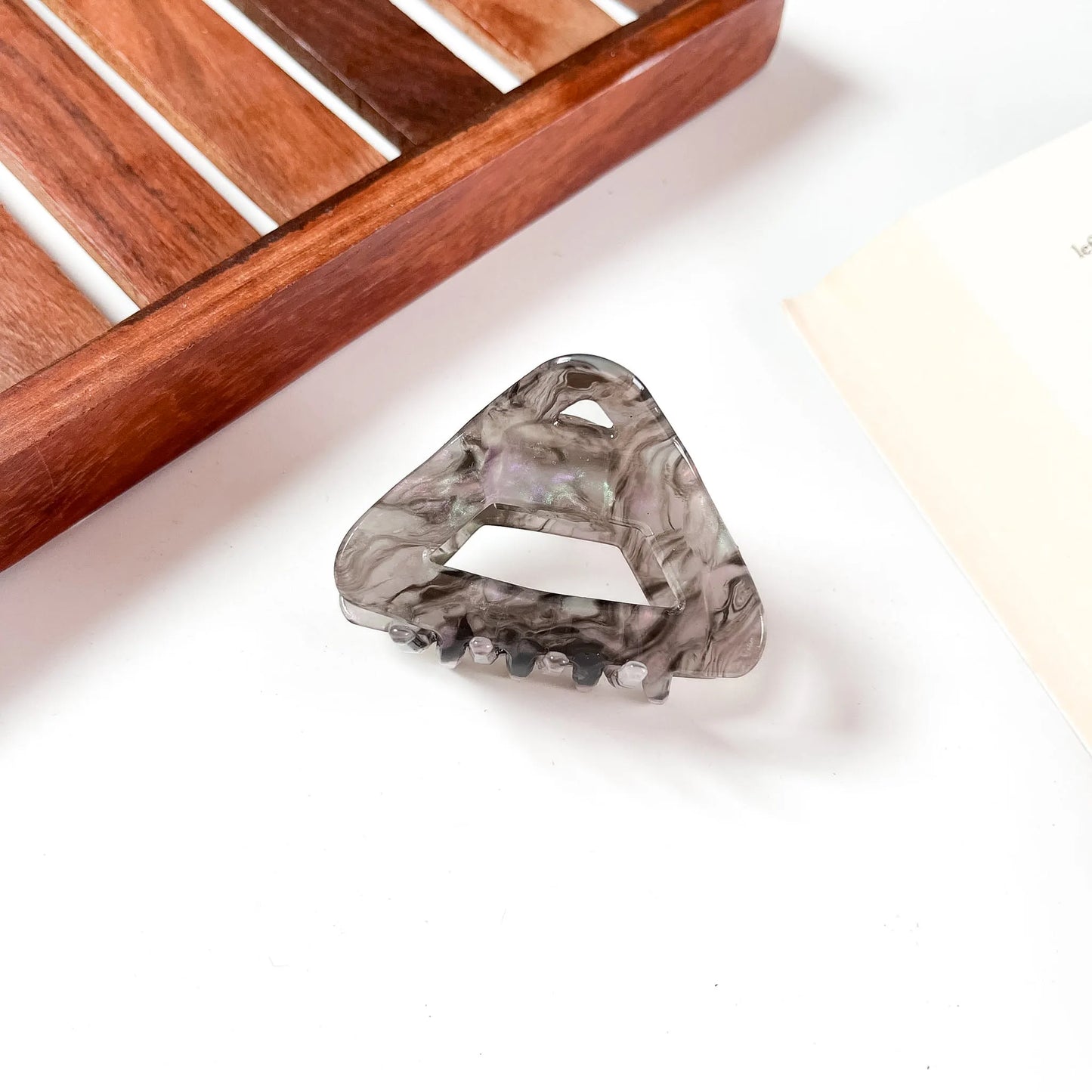 Smoke marble triangle claw clip for women